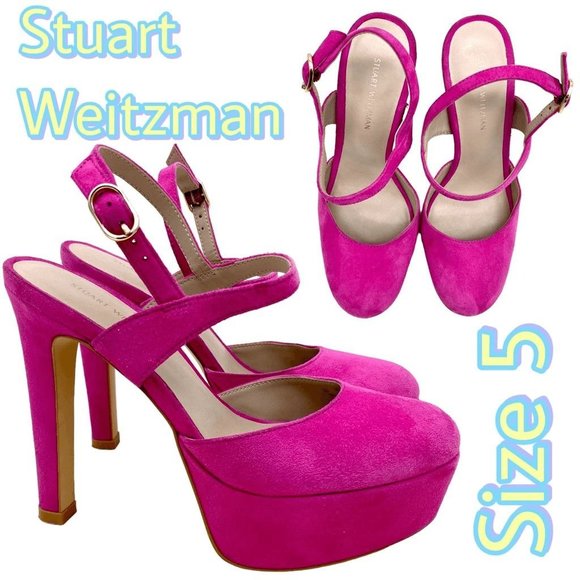 Stuart Weitzman Shoes - Stuart Weitzman Suede Avenue 130 Platform Stiletto Barbie Pink Size 5B NEW!
